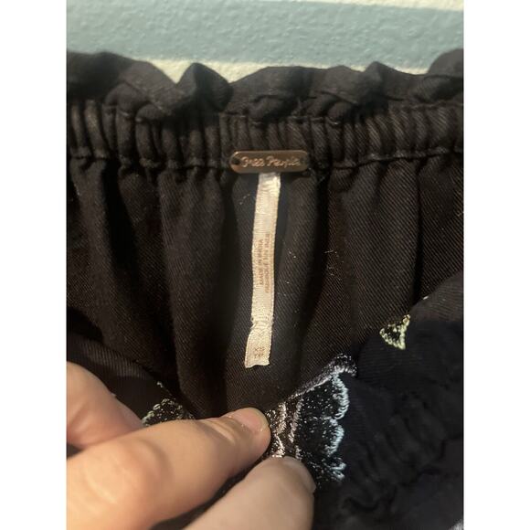 Free People Fleur DuJour Mini Black Puff Sleeve Off Shoulder Dress Women Size XS - Picture 2 of 5